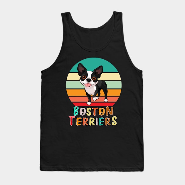 Vintage Retro Boston Terriers Tank Top by adrinalanmaji